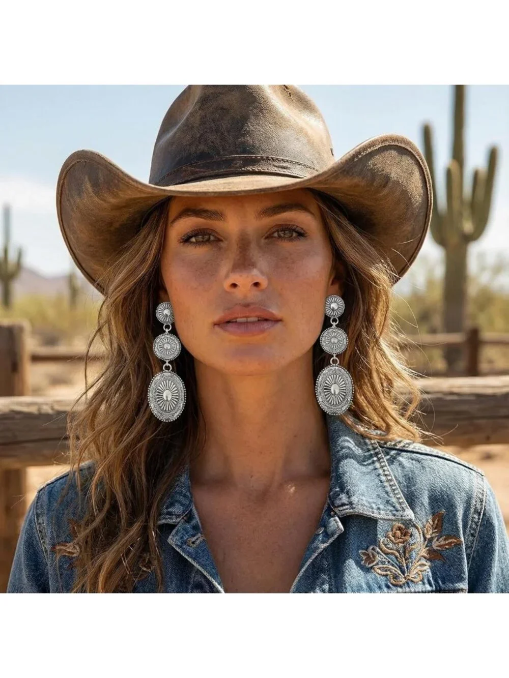 12 Pairs Vintage Boho Turquoise Dangle Earrings Set - Western Cowgirl Jewelry